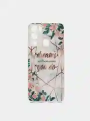 Бежевый чехол для Infinix HOT 12I с рисунками и с защитой камеры