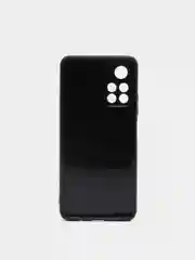 Черный чехол карбон с защитой камеры на Xiaomi Poco M4 PRO 5G