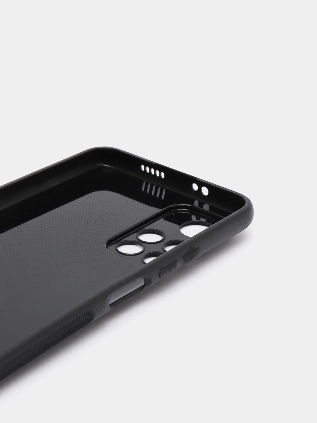 Черный чехол карбон с защитой камеры на Xiaomi Poco M4 PRO 5G