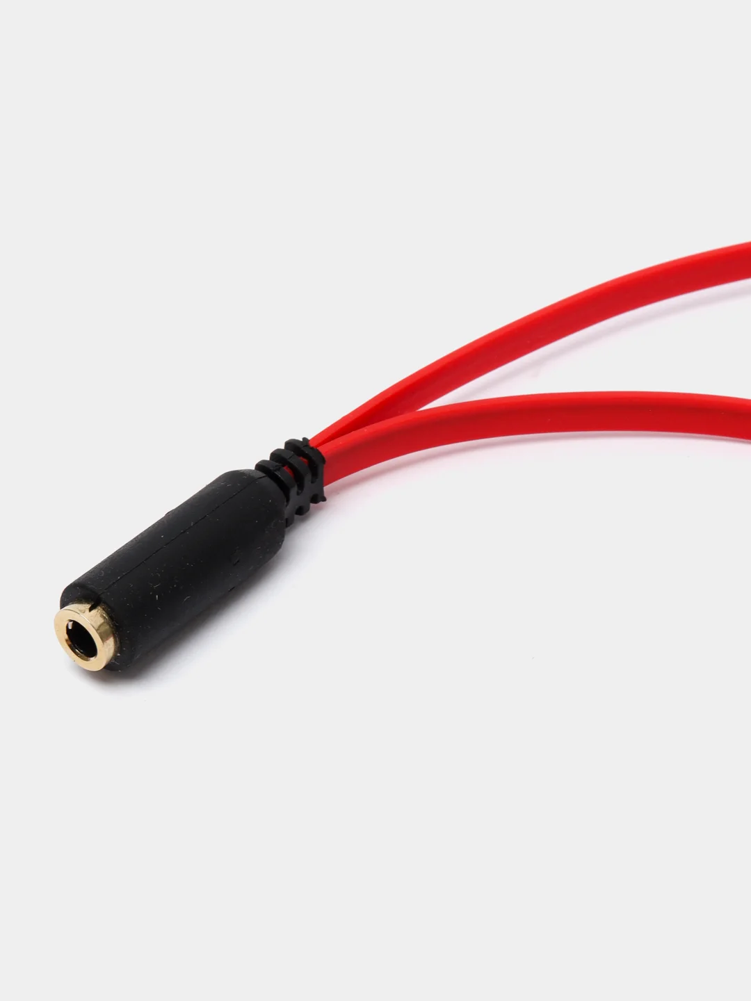 Красный инвертор Переходник Адаптер Mini Jack 3.5 "мама"(микрофон и наушники) на 2xMini Jack 3.5