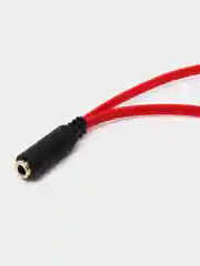 Красный инвертор Переходник Адаптер Mini Jack 3.5 "мама"(микрофон и наушники) на 2xMini Jack 3.5