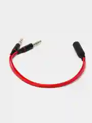 Красный инвертор Переходник Адаптер Mini Jack 3.5 "мама"(микрофон и наушники) на 2xMini Jack 3.5