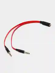 Красный инвертор Переходник Адаптер Mini Jack 3.5 "мама"(микрофон и наушники) на 2xMini Jack 3.5