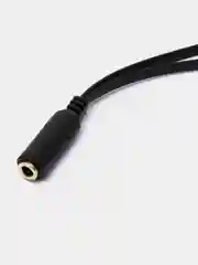 Черный инвертор Переходник Адаптер Mini Jack 3.5 "мама"(микрофон и наушники) на 2xMini Jack 3.5