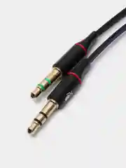 Черный инвертор Переходник Адаптер Mini Jack 3.5 "мама"(микрофон и наушники) на 2xMini Jack 3.5