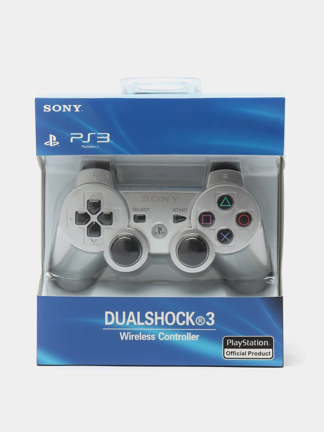 Серебряный беспроводной геймпад для PS3