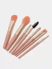 Розовый набор кистей для макияжа, 8 штук
