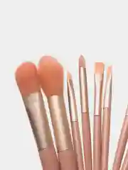 Розовый набор кистей для макияжа, 8 штук
