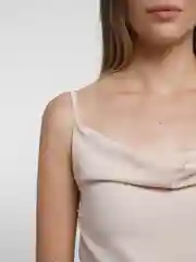 Майка женская на лямках, бежевая
