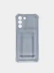 Чехол Samsung Galaxy S21 FE прозрачный противоударный с карманом для карты силиконовый