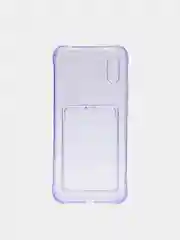 Фиолетовый чехол для Xiaomi Redmi 9A, Сяоми Редми 9А прозрачный, противоударный, с карманом для карты