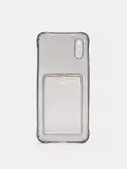 Черный чехол для Xiaomi Redmi 9A, Сяоми Редми 9А прозрачный, противоударный, с карманом для карты