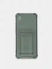 Угольный чехол для Xiaomi Redmi 9A, Сяоми Редми 9А прозрачный, противоударный, с карманом для карты