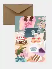 Открытка Birthday Girl "С днем рождения", в крафтовом конверте