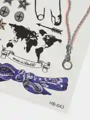 Розовый временная татуировка 21х15 см, микс