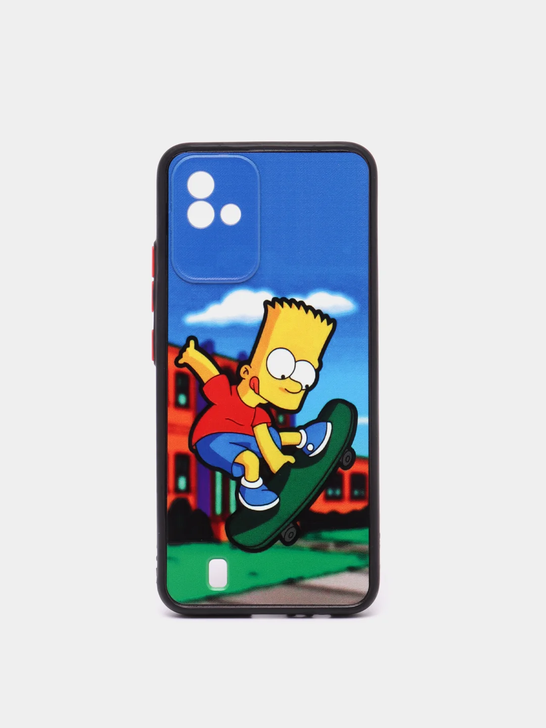 Голубой чехол с рисунком на Realme C11 2021 и Realme C20 (Реалми С11 2021 и Реалми С20)