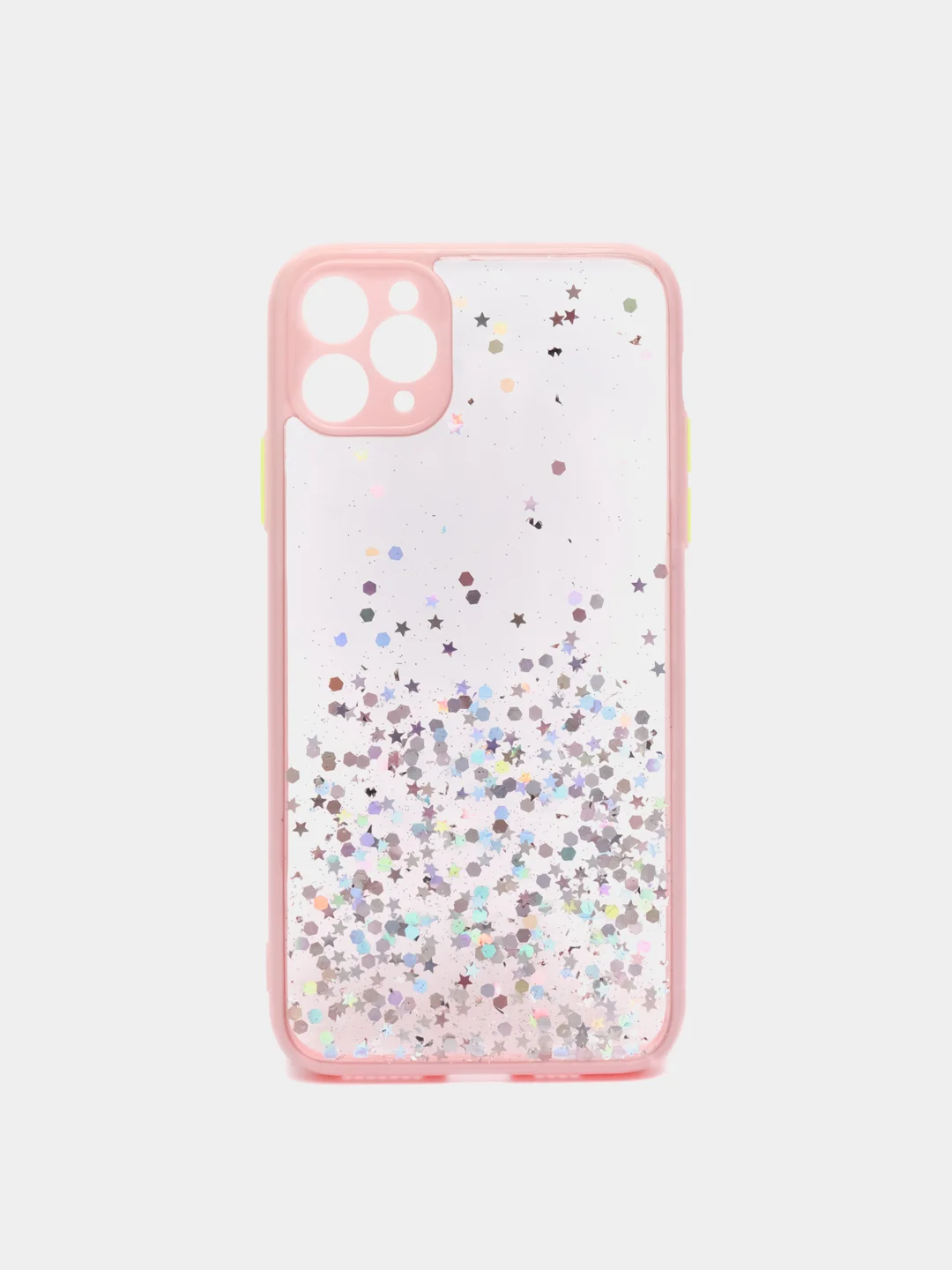 Розовый чехол для Iphone 11 Pro Max с блестками силиконовый