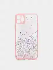 Розовый чехол для Iphone 11 Pro Max с блестками силиконовый