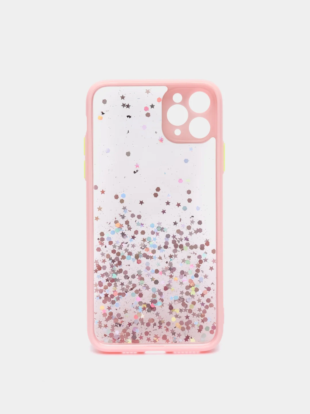 Розовый чехол для Iphone 11 Pro Max с блестками силиконовый
