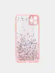 Розовый чехол для Iphone 11 Pro Max с блестками силиконовый