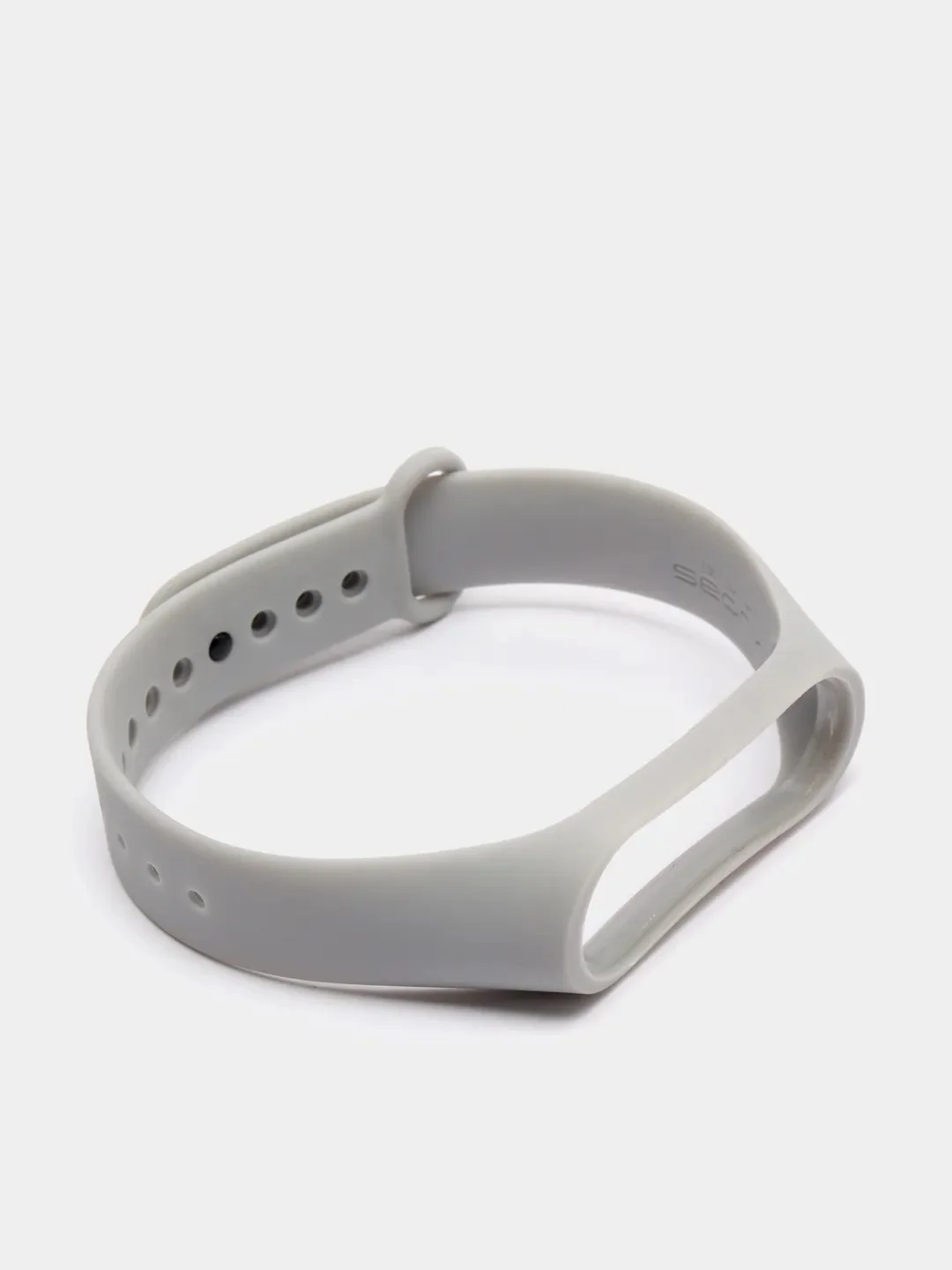 Серый металлик ремешок для Xiaomi Mi Band 5 и Mi Band 6, силиконовый