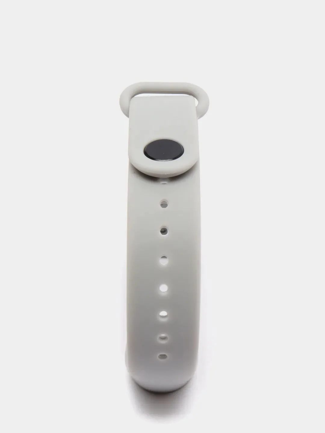 Серый металлик ремешок для Xiaomi Mi Band 5 и Mi Band 6, силиконовый
