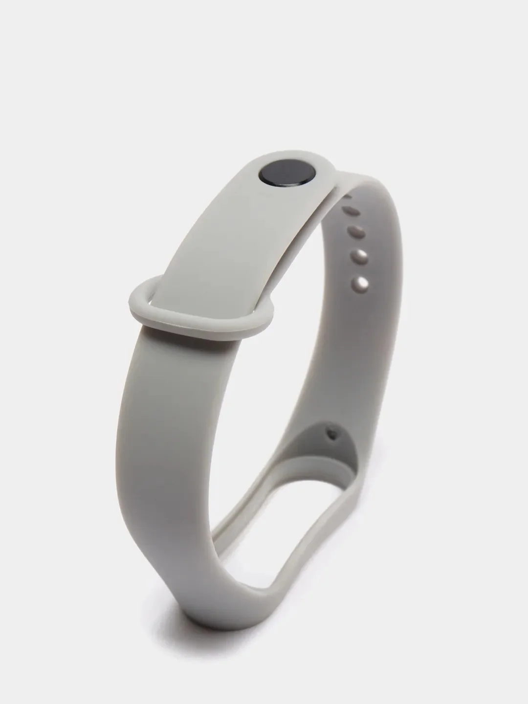 Серый металлик ремешок для Xiaomi Mi Band 5 и Mi Band 6, силиконовый