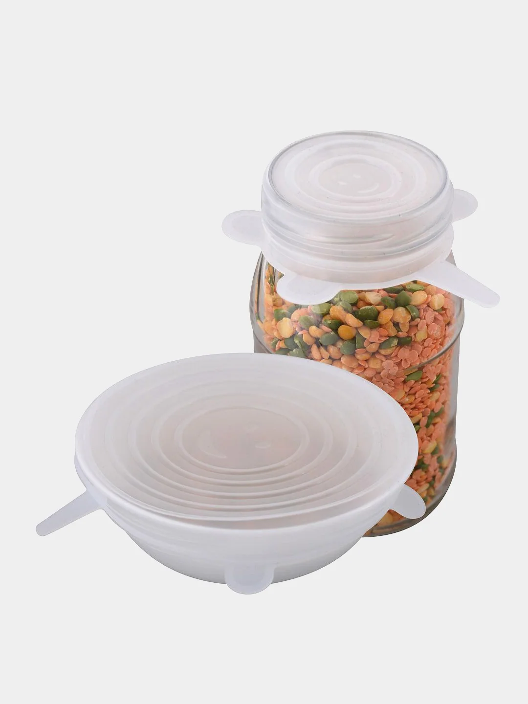 Прозрачный силиконовые крышки для кухни, 6 штук, 120 г