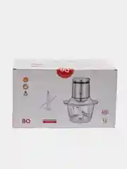Серебряный электрический измельчитель BQ CH1002, двойной нож, стеклянная чаша 1.2 л, 800 Вт