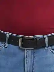 Угольный ремень мужской классический
