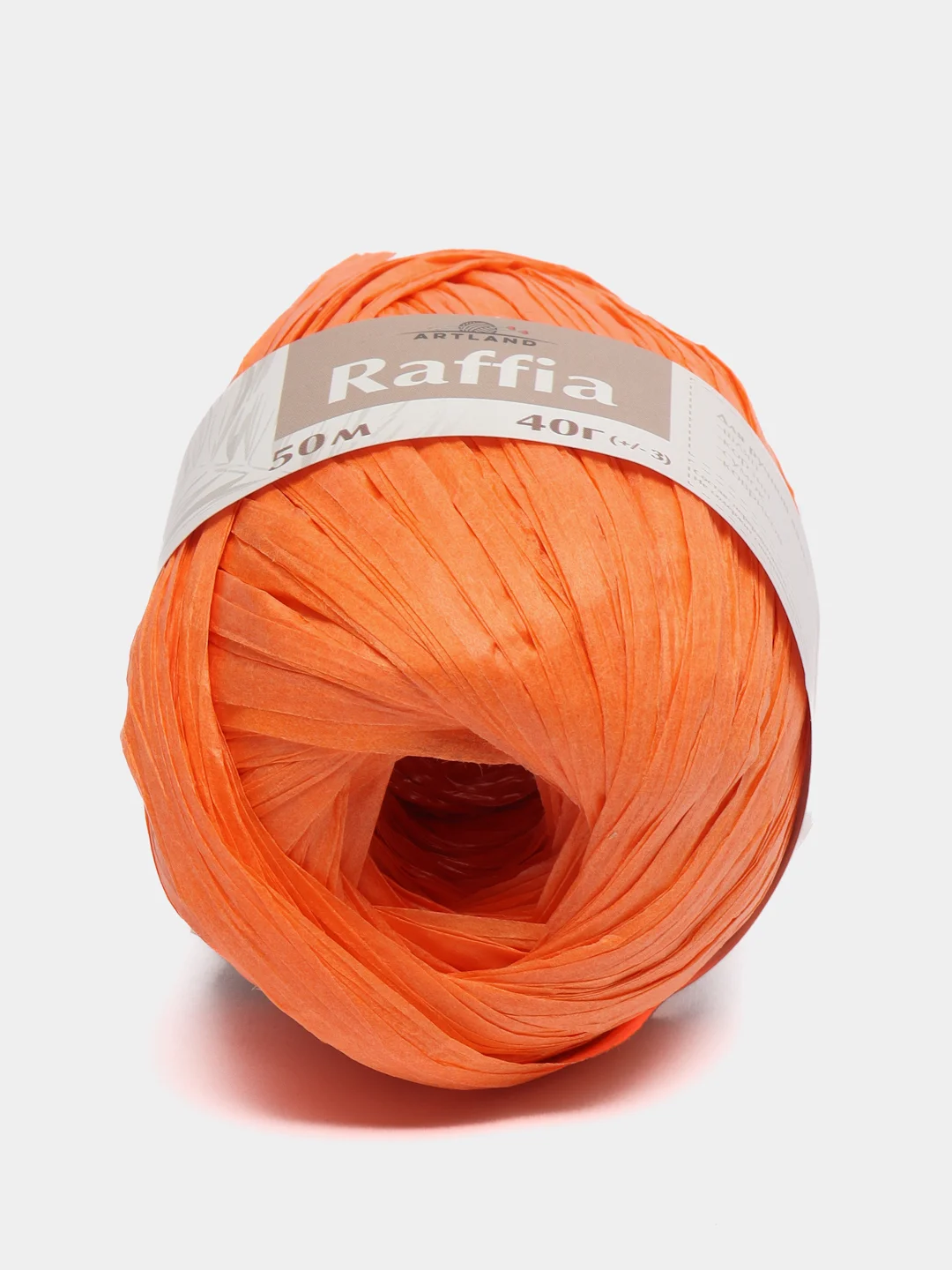 Оранжевый пряжа для вязания Raffia / пряжа "Рафия" 4 мотка