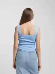 Голубой топ женский, базовый