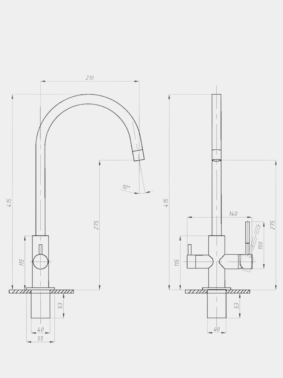 Смеситель для кухни ПрофСан ПСМ 300-11 Steel