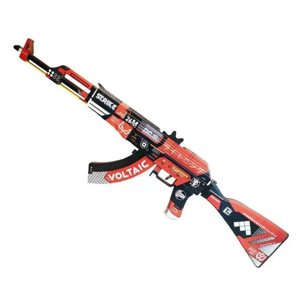 Черный деревянный автомат резинкострел АК-47 CS:GO "Кровавый спорт"