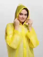 Желтый плащ-дождевик с капюшоном, многоразовый, унисекс