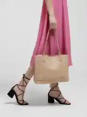Бежевый сумка тоут