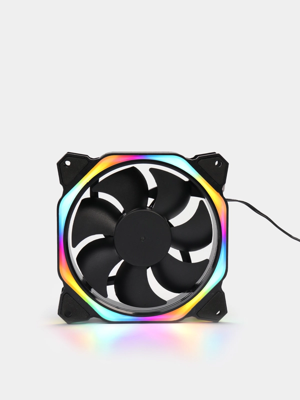 Кулер вентилятор для корпуса компьютера, с RGB подсветкой, корпусный, 12 см