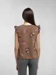 Хаки блузка женская с коротким рукавом летняя