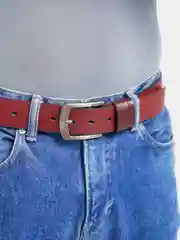 Багровый ремень мужской классический