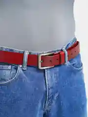 Бордовый ремень мужской классический