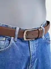 Желтый ремень мужской классический