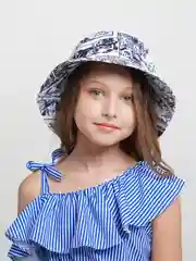 Белый панама для девочки, мальчика с принтом для подростка, от 12 до 18 лет