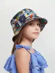 Индиго панама для девочки, мальчика с принтом для подростка, от 12 до 18 лет