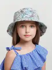 Бежевый меланж панама для девочки, мальчика с принтом для подростка, от 12 до 18 лет