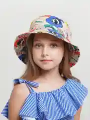 Бирюзовый панама для девочки, мальчика с принтом для подростка, от 12 до 18 лет