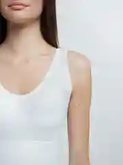 Белый топ женский, спортивный, бесшовный, в мелкий рубчик