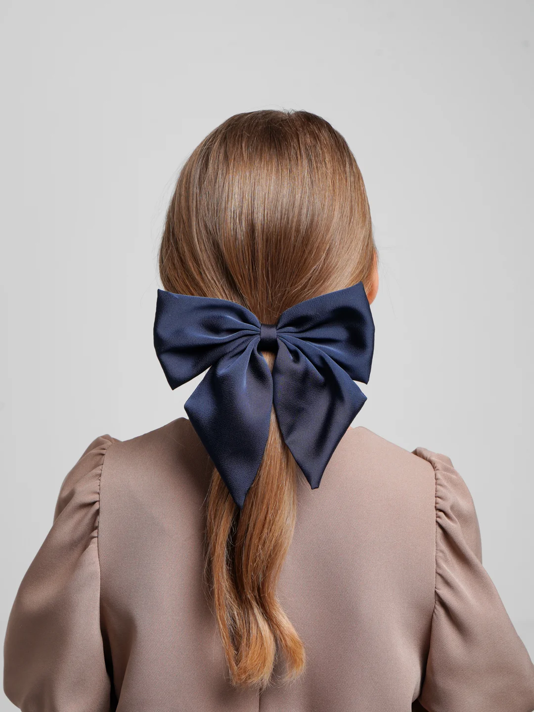 Индиго заколка Бант 15*15