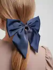Индиго заколка Бант 15*15