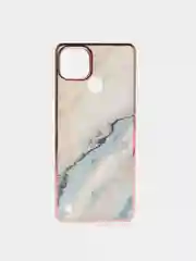 Бежевый меланж чехол Realme C21 Реалми С21 силиконовый с мраморным рисунком