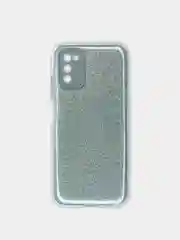 Серебряный чехол Samsung Galaxy A03s, Самсунг Галакси А03с блестящий сияющий с защитой камеры